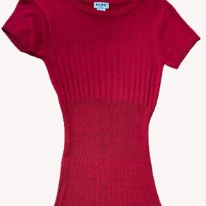 BCBG RED FITTED SWEATER DRESS SIZE MEDIUM